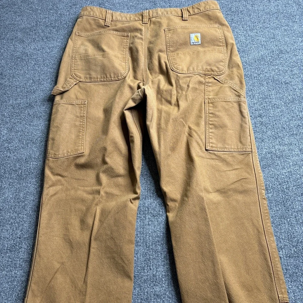 Carhartt Work Pants Men's 36x34 Brown Relaxed Fit‎ Double Front Duck 103334-211